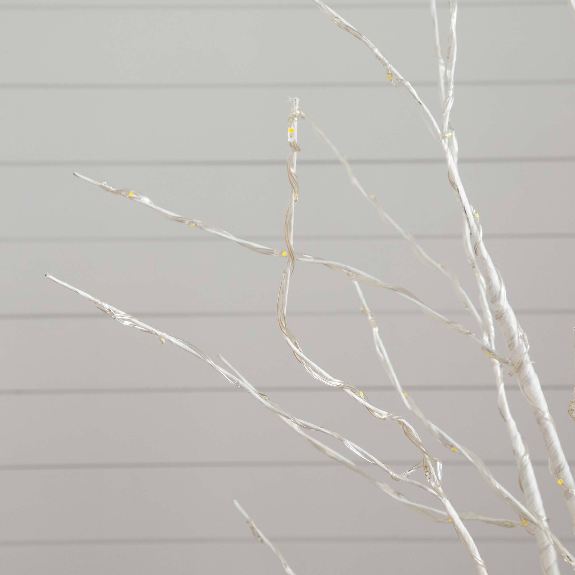 5ft. Pre-Lit White Birch Artificial Christmas Tree, Warm White LED Lights